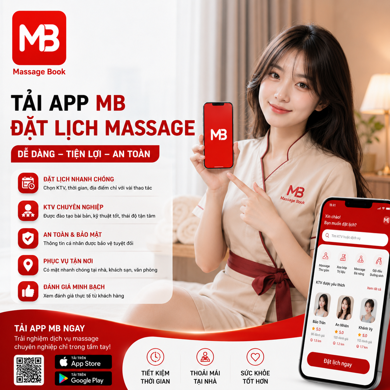 Đặt lịch massage tại nhà nhanh chóng qua ứng dụng MABO Massage Book
